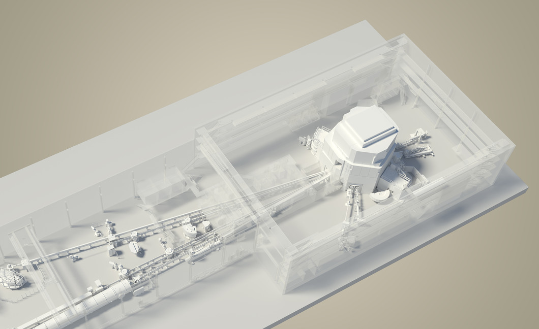 This 3D graphic shows the SINQ, which helps to produce radionuclides for medical purposes.
