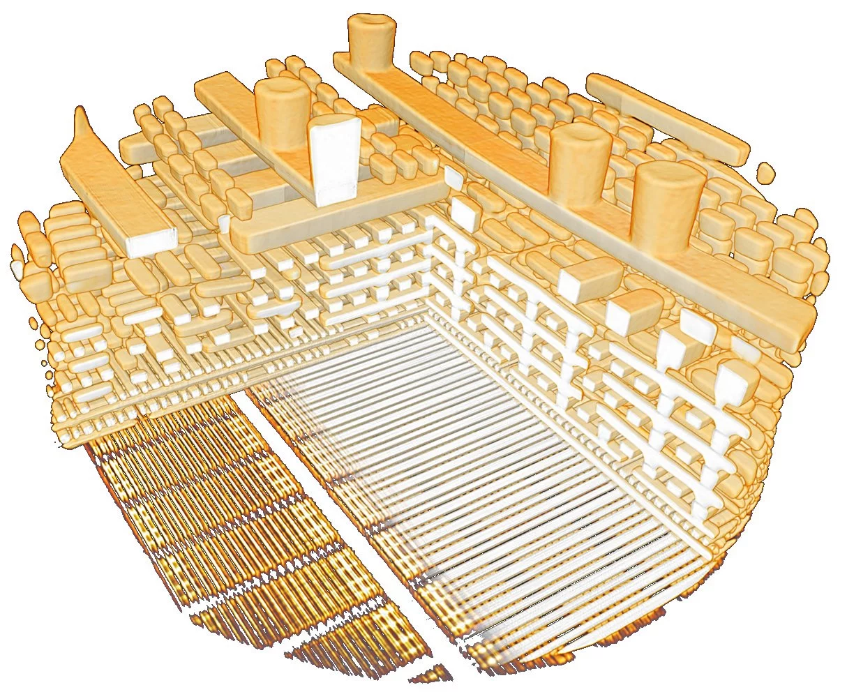 View inside a state-of-the-art computer chip. 