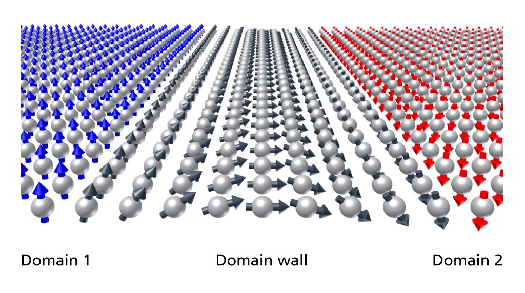 In a magnetic storage medium, single bits are stored in magnetic domains – regions in which all magnetic moments are pointing in the same direction. When the storage content is altered, the borders between these domains move. At SwissFEL, we will be able to follow this process in detail.