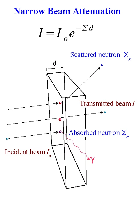 Figure 3: Neutron scattering and capture interaction probabilities.