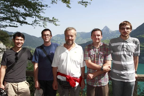 FAST in August 2012 (LRS Outing at Seelisberg). Left to right: Youpeng Zhang, Konstantin Mikityuk, Sandro Pelloni, Jiri Krepel, Dominik Hermann.