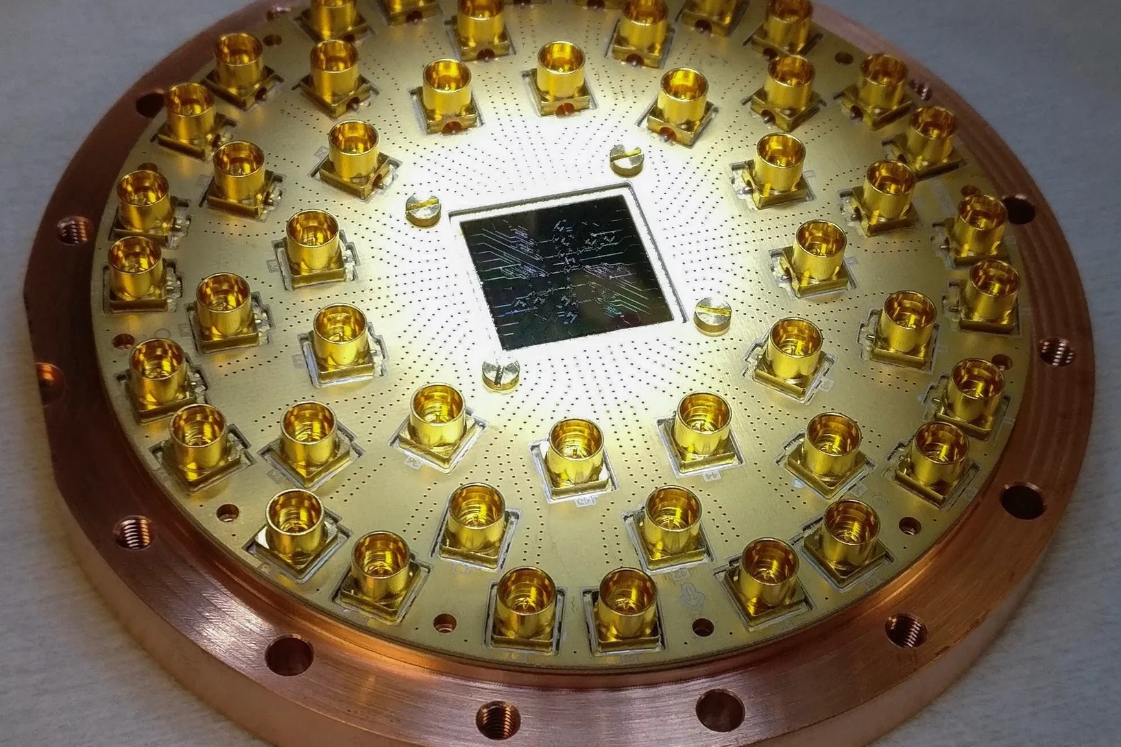superconducting qubit chip on mount
