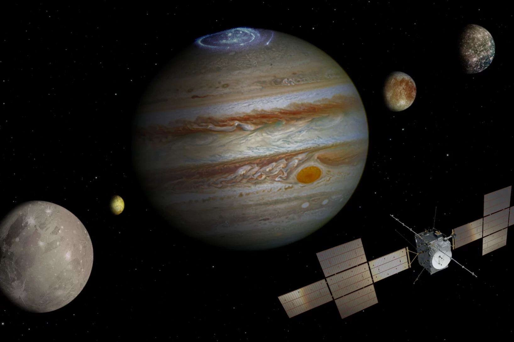 Artist’s impression of the JUICE mission which will explore the Jupiter system.