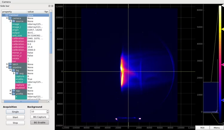 Screenshot of beam on beam monitor